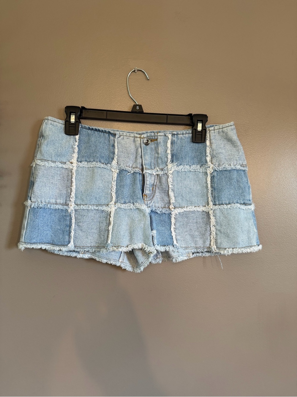 Denim‎ Patchwork Shorts in Lightwash